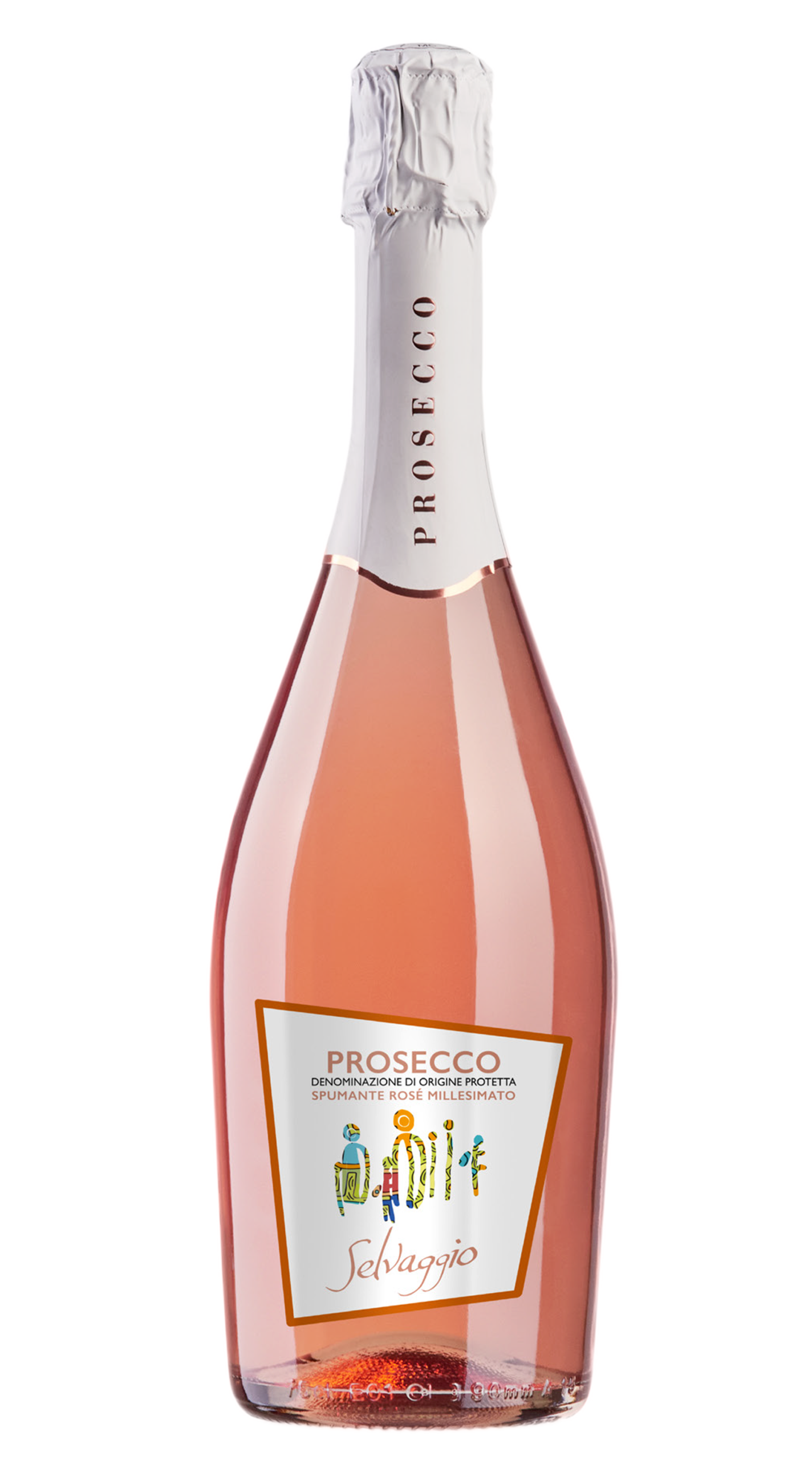Вино ігристе Selvaggio Prosecco Rose DOP / Сельваджио Просекко рожеве сухе 0,75л 11%