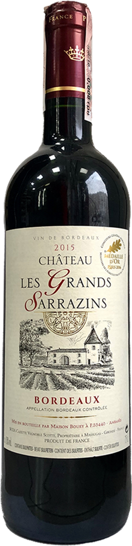 Chateau Les Grands Sarrazins Bordeaux AOC 2015