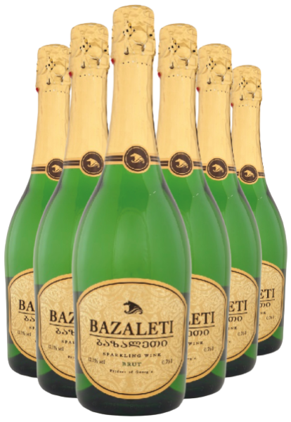 Вино игристое Bazaleti / Базалети белое брют 0,75л 12% х 6 шт.