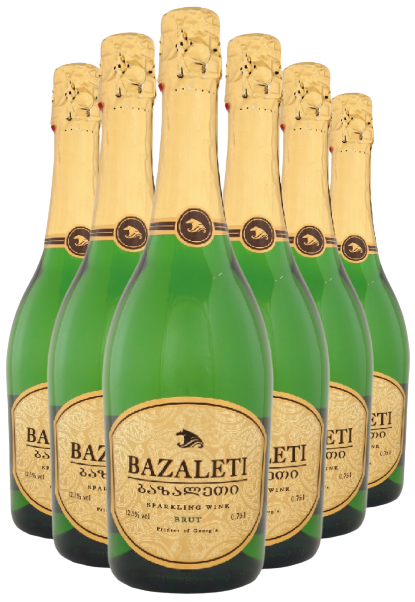 Вино игристое Bazaleti / Базалети белое брют 0,75л 12% х 6 шт.