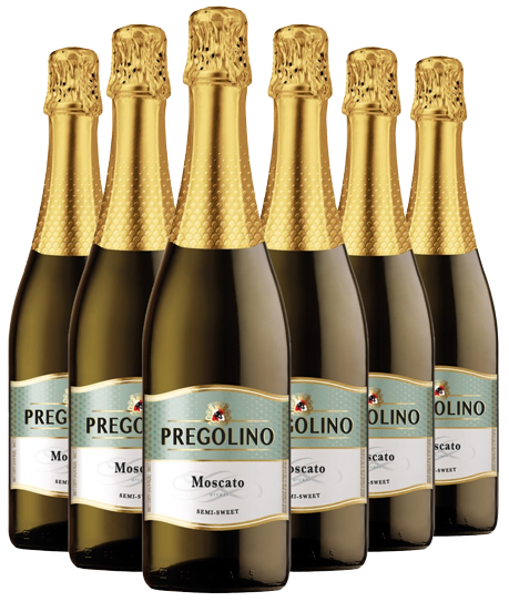 Напій Pregolino Moscato білий напівсолодкий 0,75л 8.5% х 6 шт.