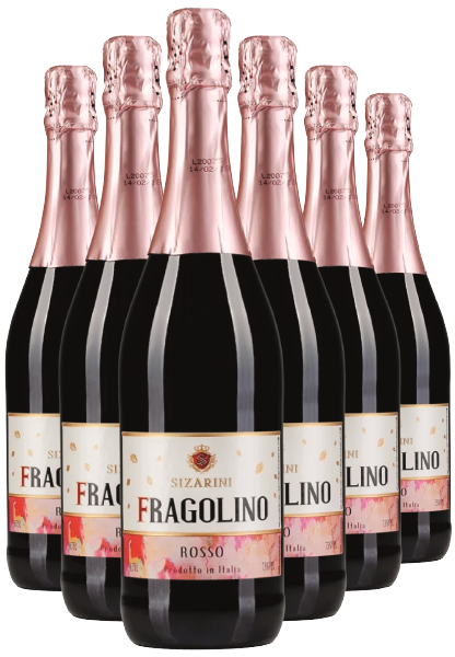 Вино ігристе Sizarini Fragolino Rosso / Сізаріні Фраголіно Россо червоне солодке 0,75л 7% х 6 шт.
