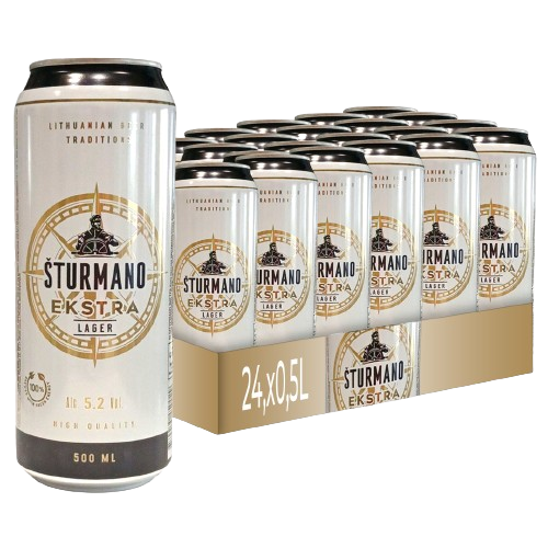 Пиво Sturmano Ekstra / Штурмано Екстра світле 0,5л 5,2% з/б х 24 шт.