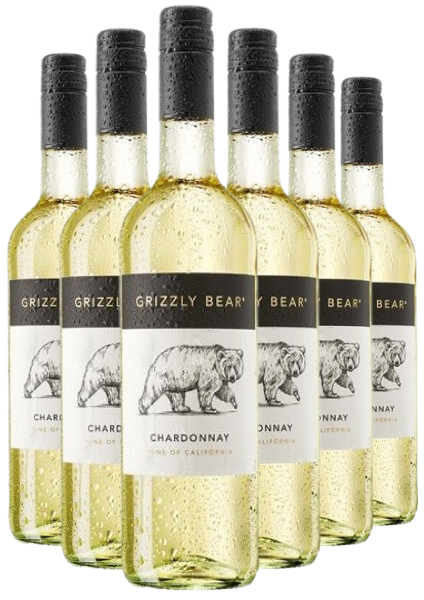 Вино Grizzly Bear Chardonnay / Грізлі Бір Шардоне біле сухе 0,75л 12,5% х 6шт