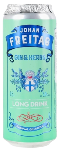 Напій слабоалкогольний сильногазований Johan Freitag gin&herbs 0,5л 5% з/б