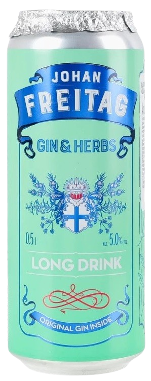 Напій слабоалкогольний сильногазований Johan Freitag gin&herbs 0,5л 5% з/б