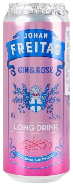 Напій слабоалкогольний сильногазований Johan Freitag gin&rose 0,5л 5% з/б