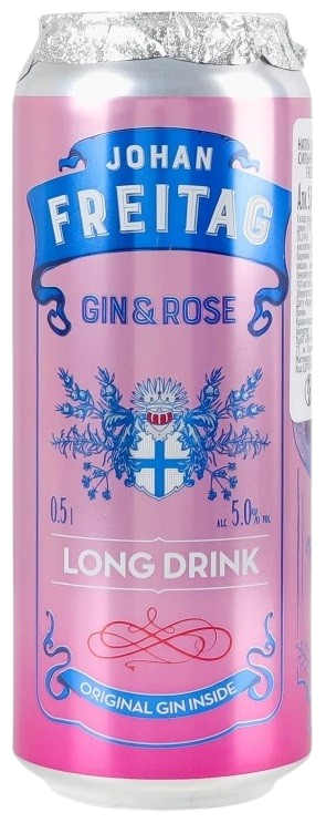 Напій слабоалкогольний сильногазований Johan Freitag gin&rose 0,5л 5% з/б