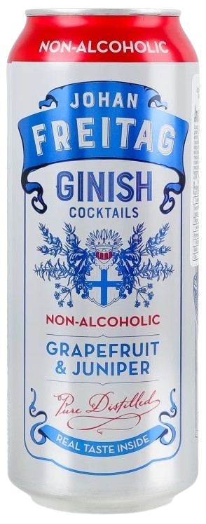 Напиток б/а сильногазированный Grapefruit&Juniper Ginish cocktails Johan Freitag 0.5л 0.3% ж/б
