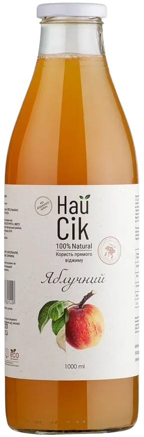 Сік Найсік яблучний неосвітлений пастеризований 1л