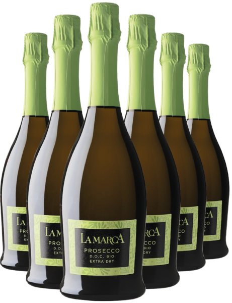 Вино ігристе La Marca Prosecco DOC BIO Spumante Extra Dry / Ла Марка Просекко БІО Спуманте 0,75л х 6 шт.