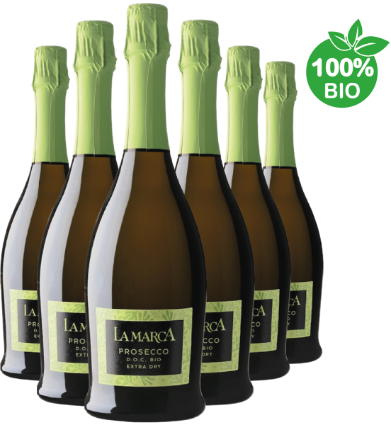 Вино игристое La Marca Prosecco DOC BIO Spumante Extra Dry / Ла Марка Просекко БИО Спуманте 0,75л х 6 шт.