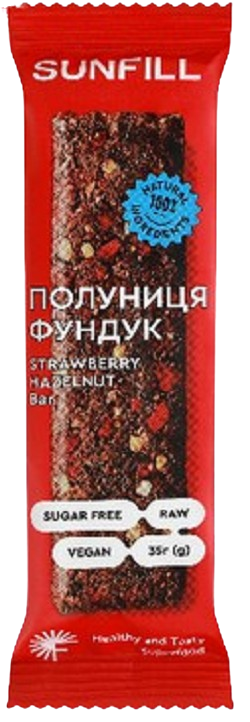 Батончик Sunfill клубника-фундук, 35г