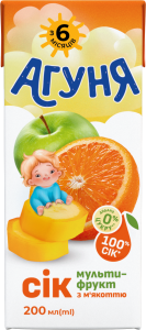 agunia multi juice 2024 1000138925 4823063125970 Сок Агуня мультифрукт с мякотью 0.2л