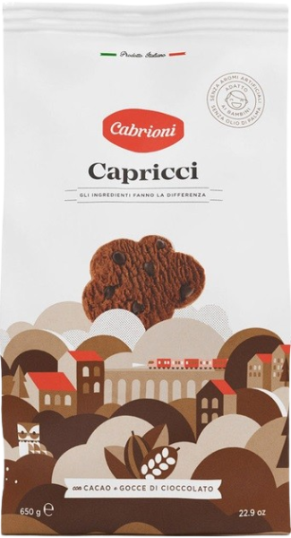 Печенье шоколадное Cabrioni с кусочками шоколада 650г