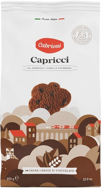 Печенье шоколадное Cabrioni с кусочками шоколада 650г