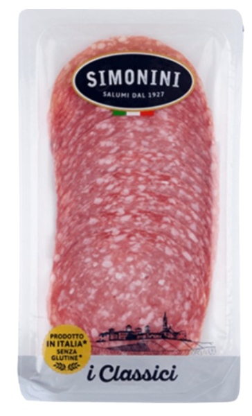 Ковбаса Simonini Салямі Міланська, нарізка с/в 80г