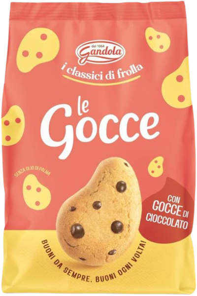 Печенье песочное Le Gocce с шоколадными каплями 300 г