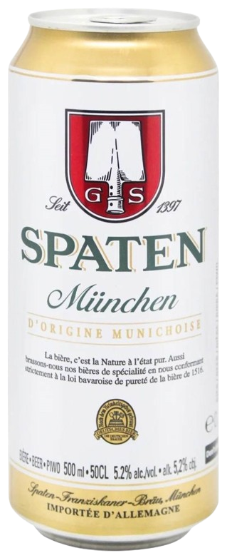 Пиво Spaten Munchen / Шпатен Мюнхен світле з/б 0,5л 5,2%