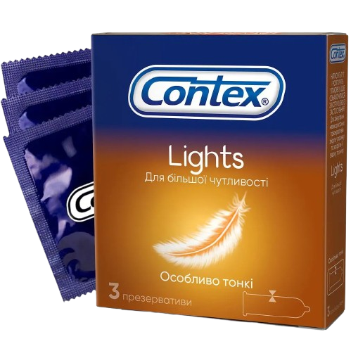 Презервативы Contex Lights особенно тонкие латексные с силиконовой смазкой 3 шт