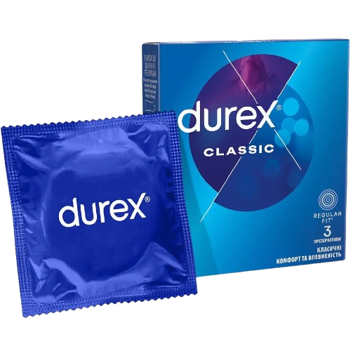 Презервативы Durex Classic классические латексные со смазкой 3 шт