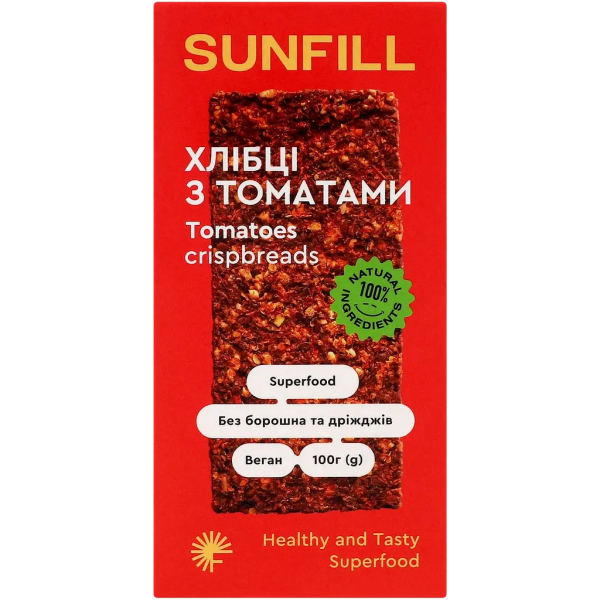Хлібці з томатами Sunfill,100г