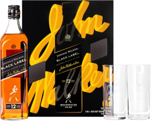 Джонни Вокер Блэк Лейбл 0,7 л + 2 бокала