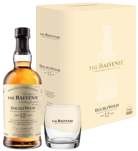 Віскі Balvenie Doublewood 12 yo / Балвені Даблвуд 12 років + келих 0.7л 40%