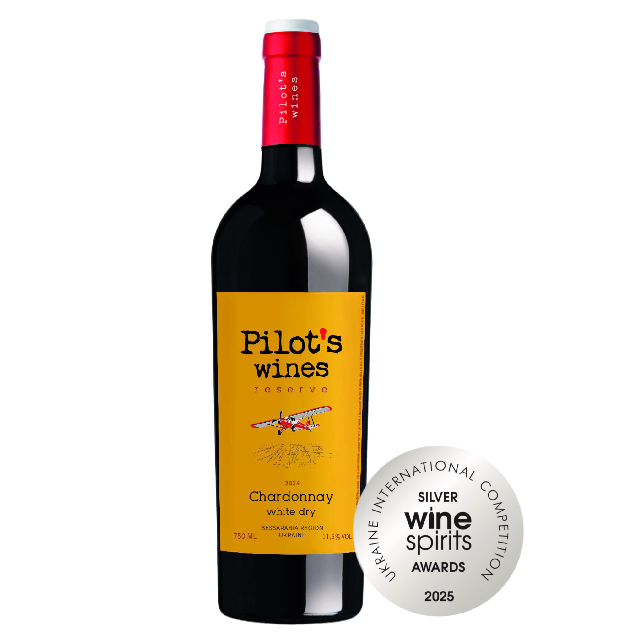 Вино Pilot’s Wines Chardonnay Reserve / Пайлотс Вайнс Шардоне біле сухе 0,75 л 11%