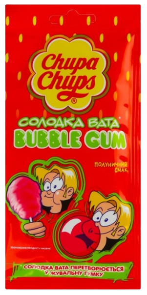Жувальна гумка Chupa Chups / Чупа Чупс Fairy Floss Strawberry (солодка вата) 11г
