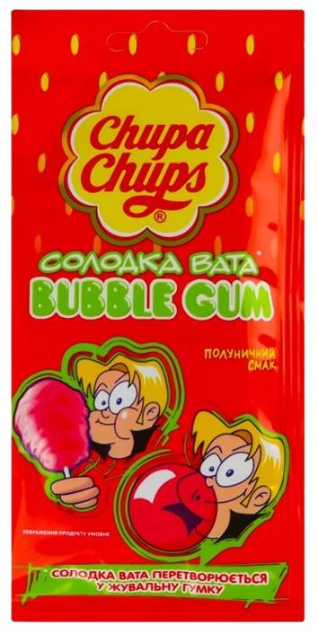 Жувальна гумка Chupa Chups / Чупа Чупс Fairy Floss Strawberry (солодка вата) 11г