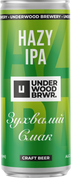 Пиво світле Underwood / Андервуд Hazy Ipa 0,33л 5% з/б