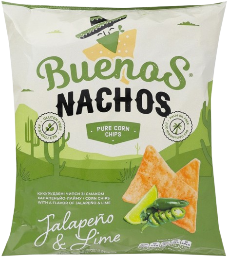 Чипси кукурудзяні Nachos Buenos / Начос Буенос Халапеньйо-Лайм 90г