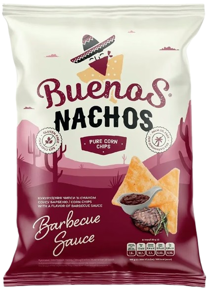 Чипси кукурудзяні Nachos Buenos / Начос Буенос з соусом барбекю 90г