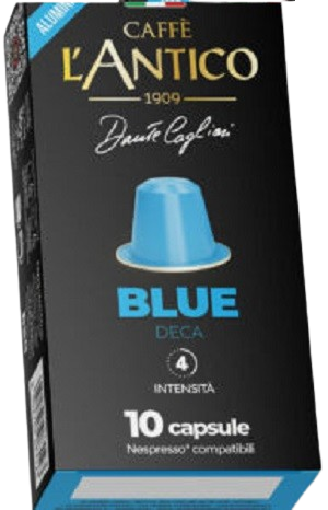 Кава в капсулах L’Antico Blue Deca (з низьким вмістом кофеїну) 10 шт 55 г