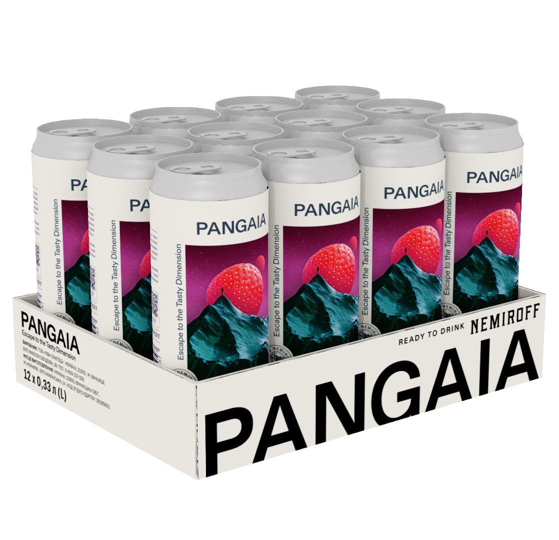 Напиток слабоалкогольный Nemiroff Pangaia Strawberry Mint 0.33л 5% ж/б х 12шт.