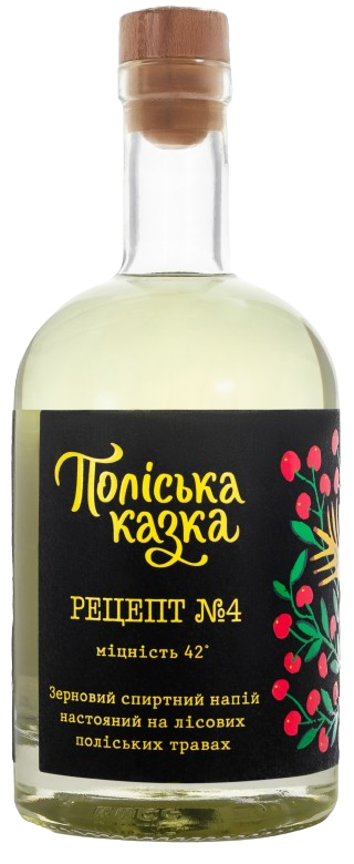 Зерновий спиртний напій настояний на лісових поліських травах “Поліська казка «Рецепт №4» 0,5л 42%