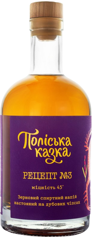 Зерновой спиртной напиток настоянный на дубовых чипсах «Поліська казка «Рецепт №3» 0,7л 45%
