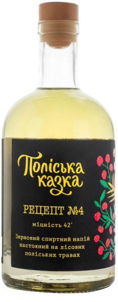 Зерновий спиртний напій настояний на лісових поліських травах “Поліська казка «Рецепт №4» 0,7л 42%