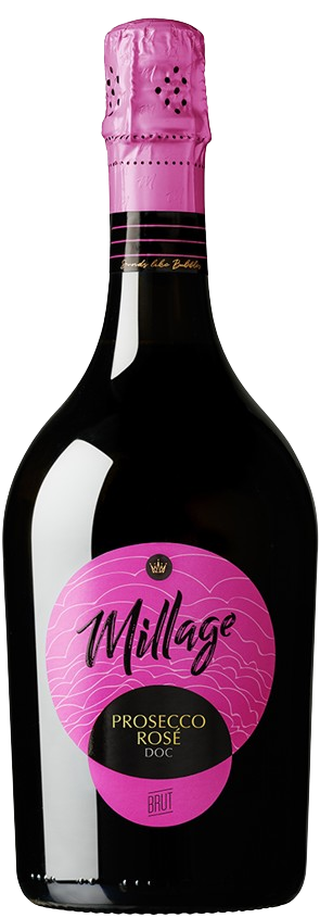 Вино ігристе Millage Prosecco Spumante Rose DOC Brut рожеве брют 0,75л 11%