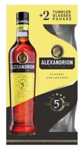 Александріон 5* 0,7л 37,5% у коробці + 2 склянки