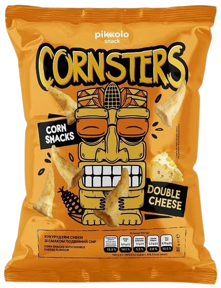 Снеки кукурудзяні Cornsters зі смаком подвійний сир 60г