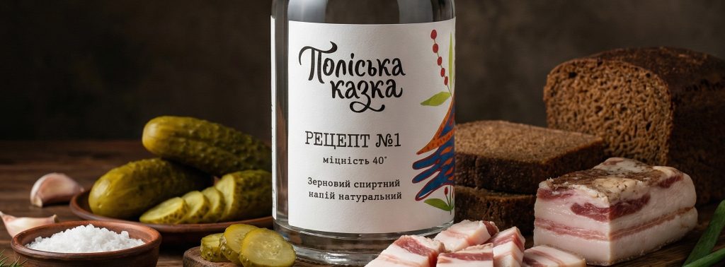 1 0.5l 0.7l Зерновий спиртний напій натуральний "Поліська казка «Рецепт №1» 0,7л 40%